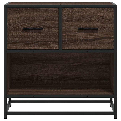 Nachttisch Braun Eichen-Optik 60x31x60 cm Holzwerkstoff Metall