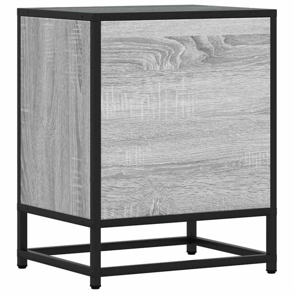 Nachttisch Grau Sonoma 40x31x50 cm Holzwerkstoff und Metall