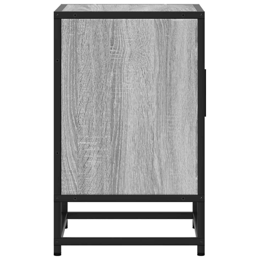 Nachttische 2 Stk. Grau Sonoma 40x31x50 cm Holzwerkstoff Metall