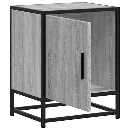 Nachttische 2 Stk. Grau Sonoma 40x31x50 cm Holzwerkstoff Metall