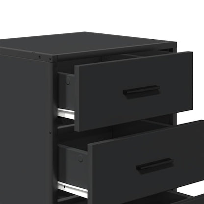 Nachttisch Schwarz 40x34,5x60 cm Holzwerkstoff und Metall