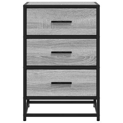 Nachttisch Grau Sonoma 40x34,5x60 cm Holzwerkstoff und Metall