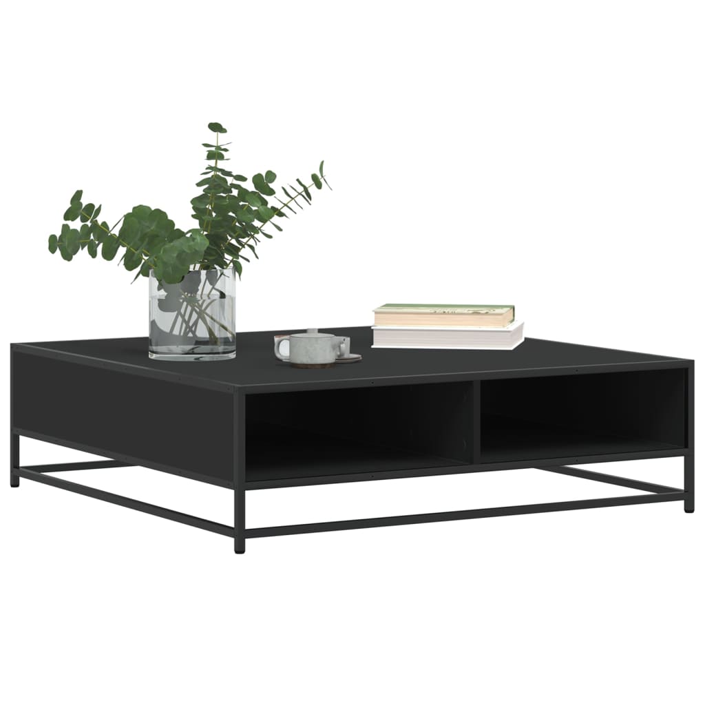 Couchtisch Schwarz 100x100x30 cm Holzwerkstoff und Metall