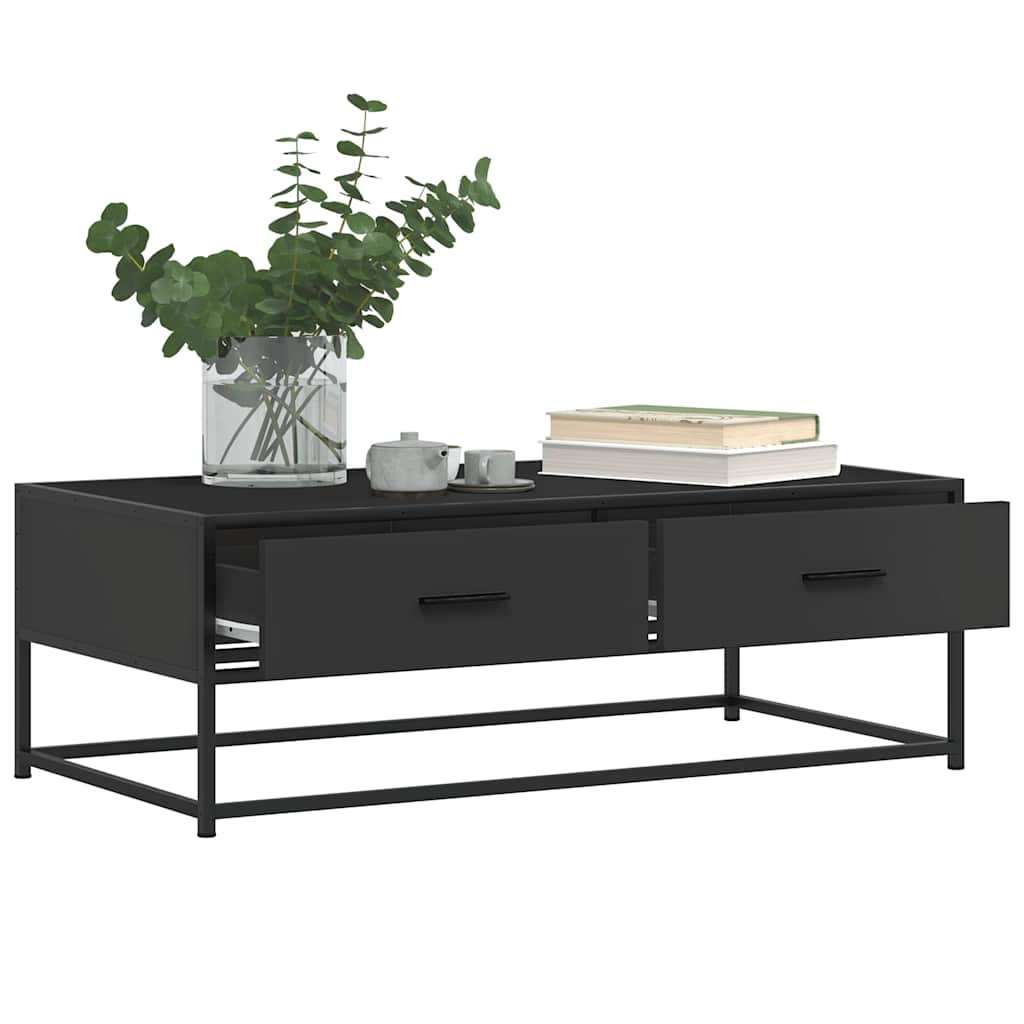 Couchtisch Schwarz 100x50x35 cm Holzwerkstoff und Metall