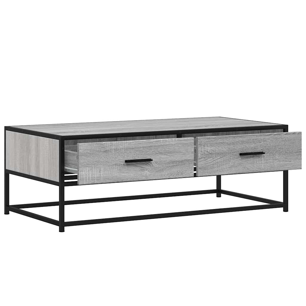 Couchtisch Grau Sonoma 100x50x35 cm Holzwerkstoff und Metall