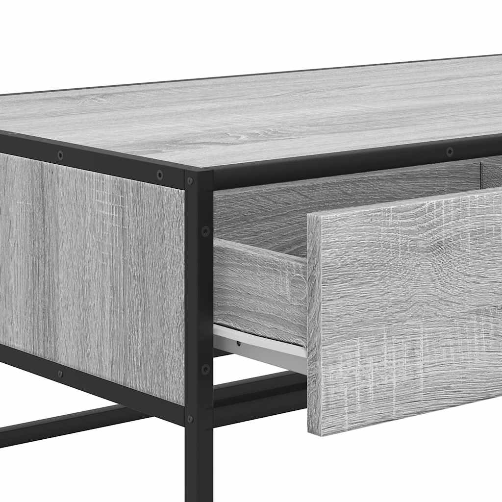 Couchtisch Grau Sonoma 100x50x35 cm Holzwerkstoff und Metall