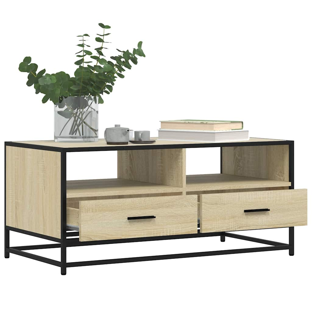 Couchtisch Sonoma-Eiche 100x50x45 cm Holzwerkstoff und Metall