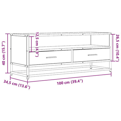TV-Schrank Sonoma-Eiche 100x34,5x40 cm Holzwerkstoff und Metall