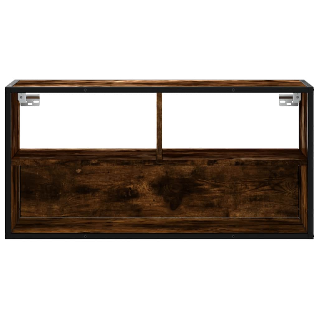 TV-Schrank Räuchereiche 80x31x39,5 cm Holzwerkstoff und Metall