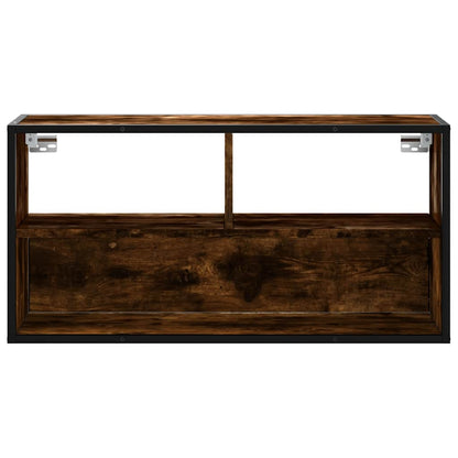 TV-Schrank Räuchereiche 80x31x39,5 cm Holzwerkstoff und Metall