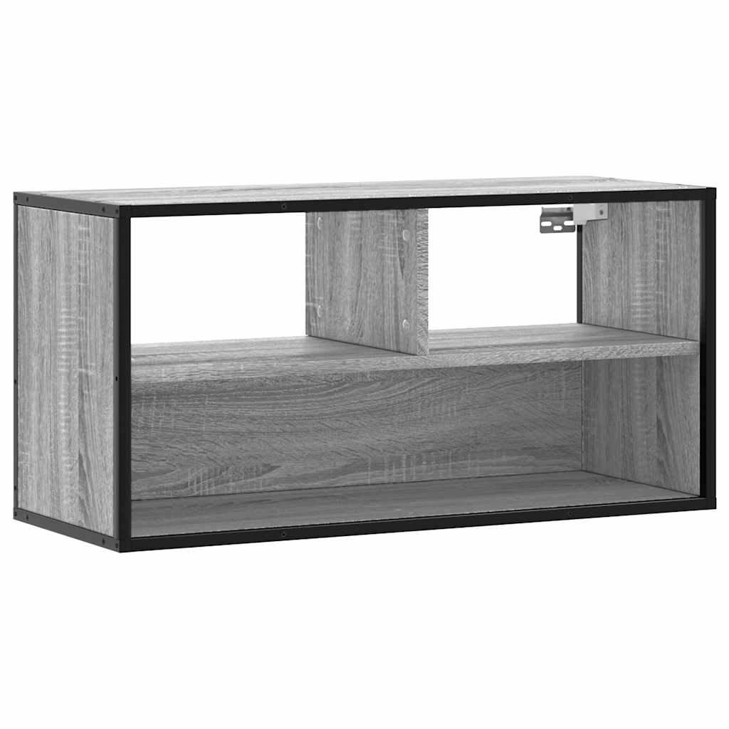 TV-Schrank Grau Sonoma 80x31x39,5 cm Holzwerkstoff und Metall