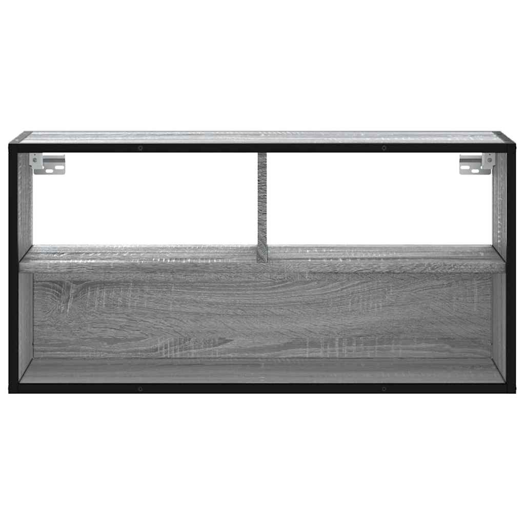TV-Schrank Grau Sonoma 80x31x39,5 cm Holzwerkstoff und Metall
