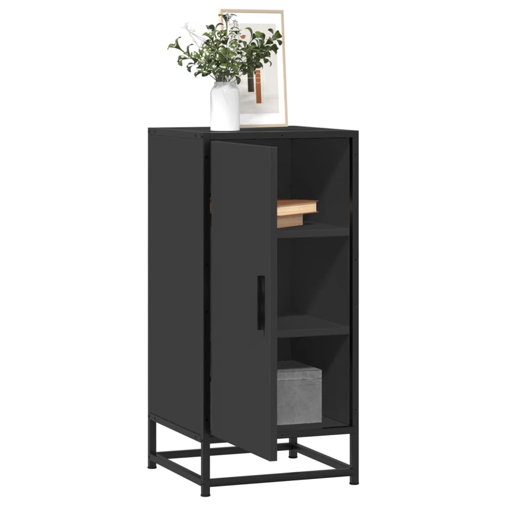 Sideboard Schwarz 35,5x35x76 cm Holzwerkstoff und Metall