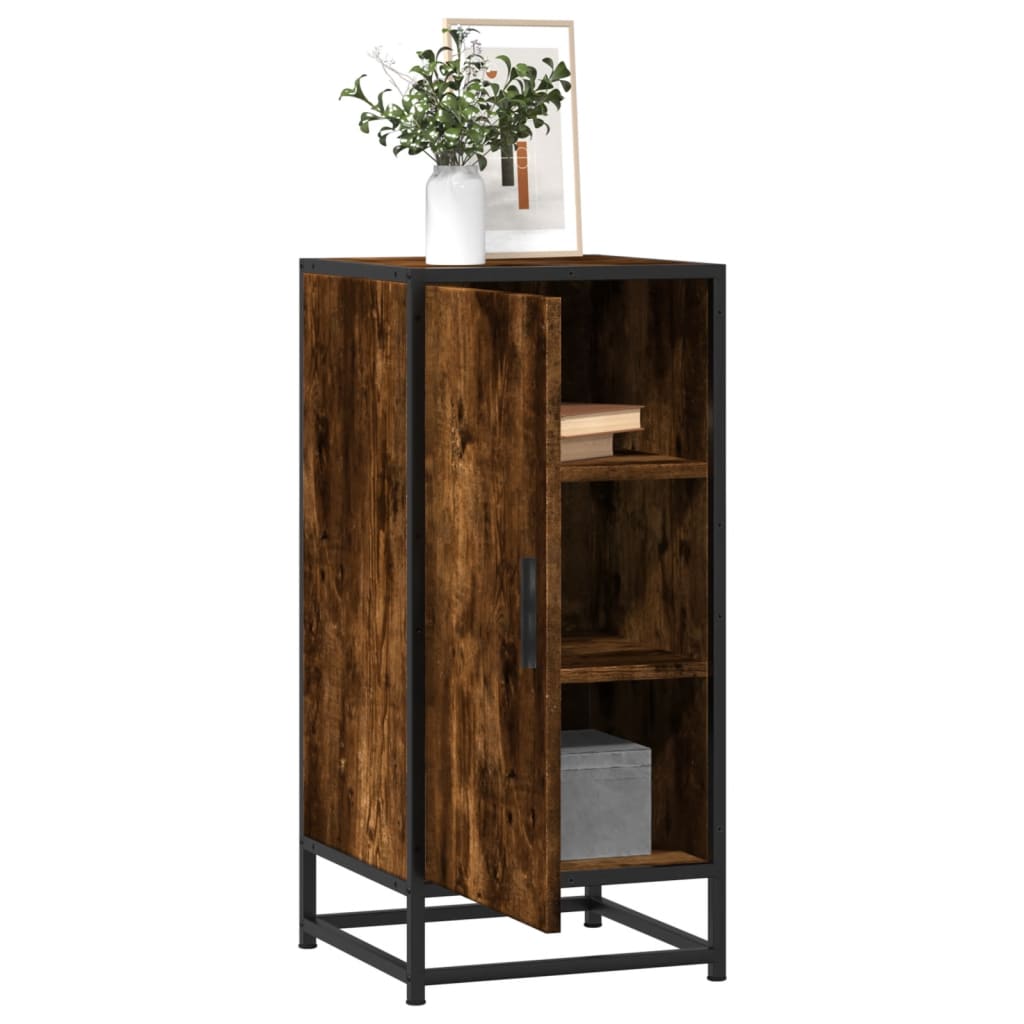 Sideboard Räuchereiche 35,5x35x76 cm Holzwerkstoff und Metall