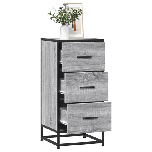 Sideboard Grau Sonoma 35,5x35x76 cm Holzwerkstoff und Metall