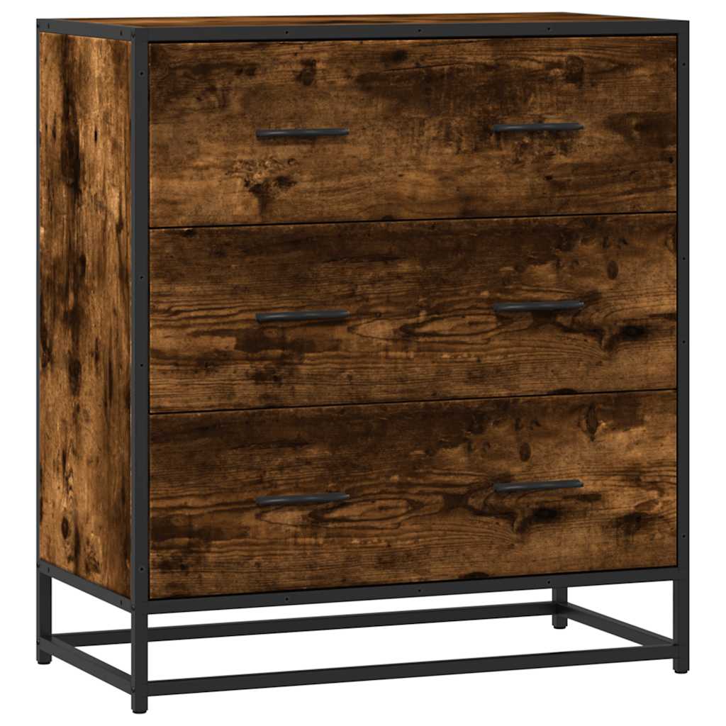 Sideboard Räuchereiche 68x35x76 cm Holzwerkstoff und Metall