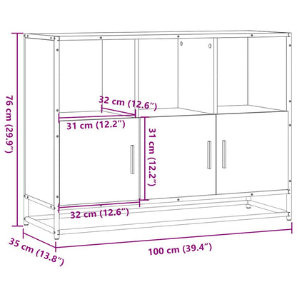 Sideboard Grau Sonoma 100x35x76 cm Holzwerkstoff