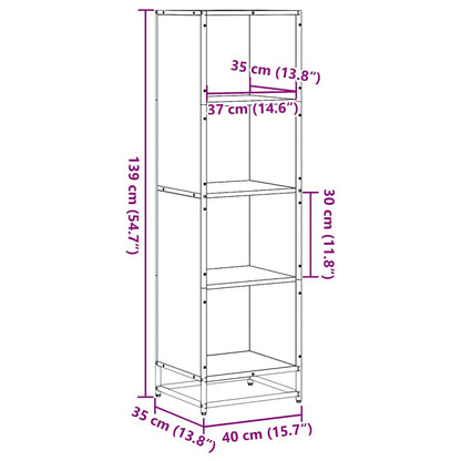 Bücherregal Schwarz 40x35x139 cm Holzwerkstoff