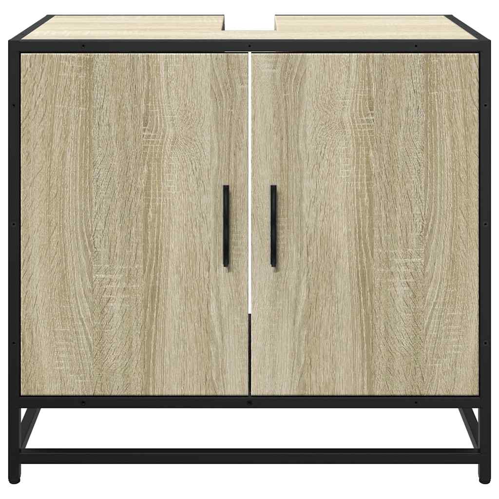 Badezimmer-Waschbeckenschrank Sonoma-Eiche 65 x 33 x 60 cm Holzwerkstoff