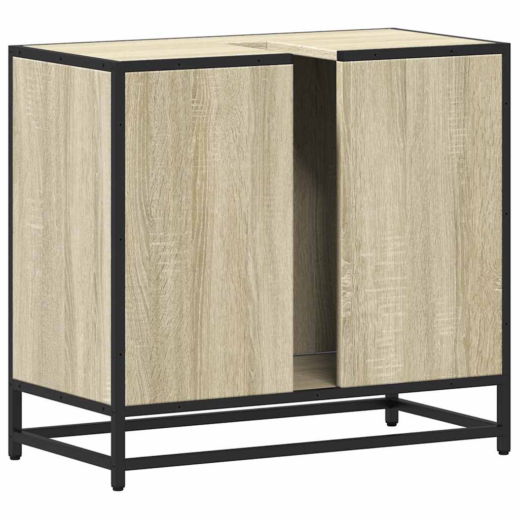 Badezimmer-Waschbeckenschrank Sonoma-Eiche 65 x 33 x 60 cm Holzwerkstoff