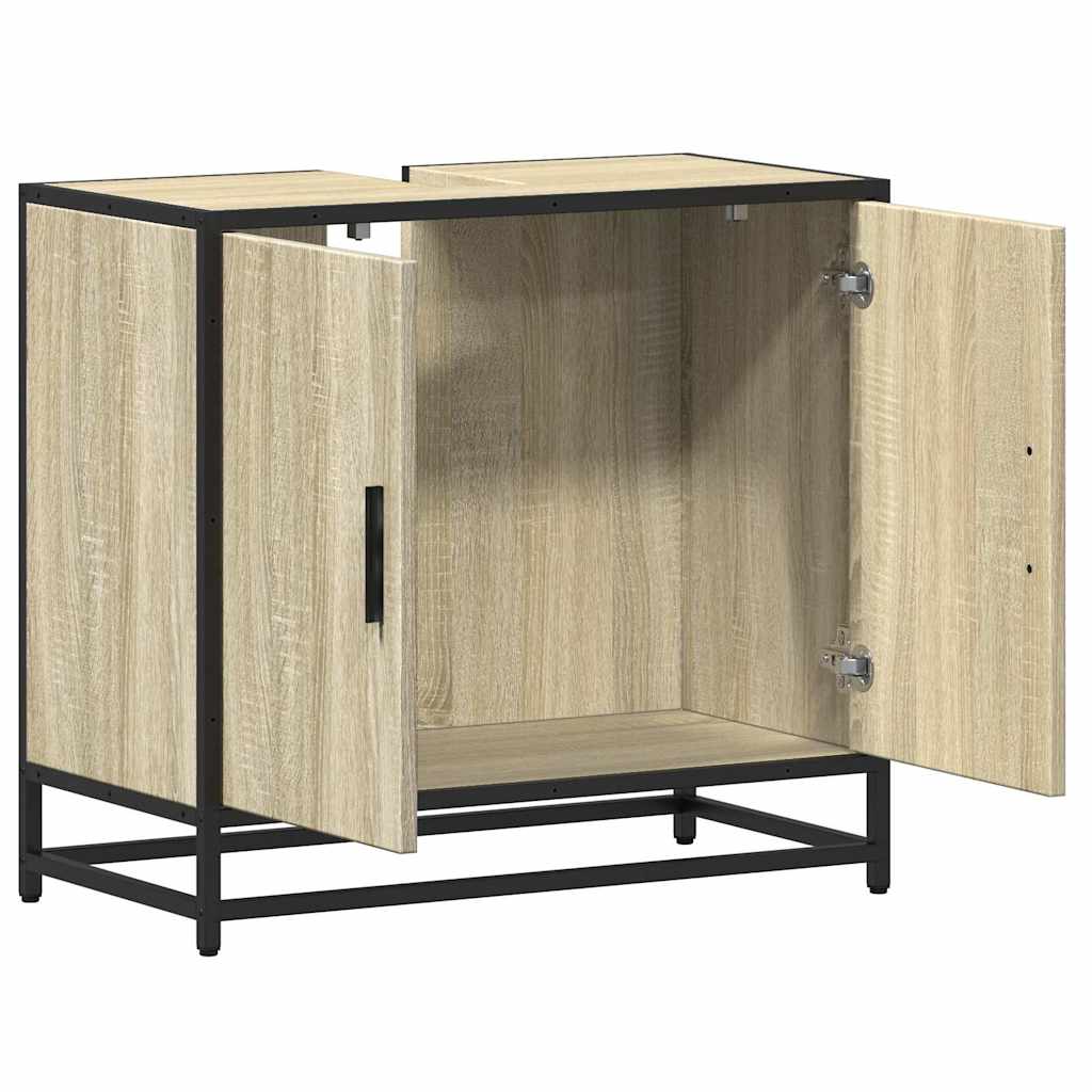 Badezimmer-Waschbeckenschrank Sonoma-Eiche 65 x 33 x 60 cm Holzwerkstoff