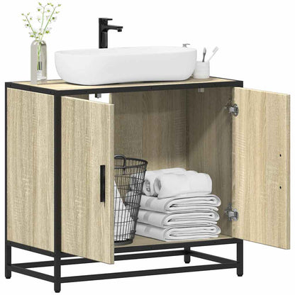 Badezimmer-Waschbeckenschrank Sonoma-Eiche 65 x 33 x 60 cm Holzwerkstoff