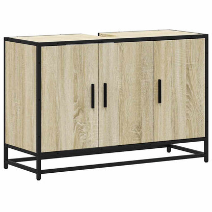 Badezimmer-Waschbeckenschrank Sonoma-Eiche 90 x 33 x 60 cm Holzwerkstoff