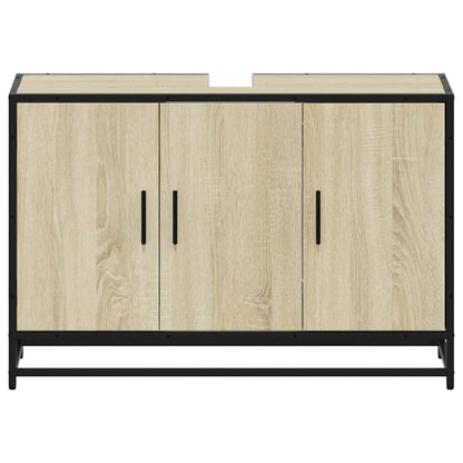Badezimmer-Waschbeckenschrank Sonoma-Eiche 90 x 33 x 60 cm Holzwerkstoff
