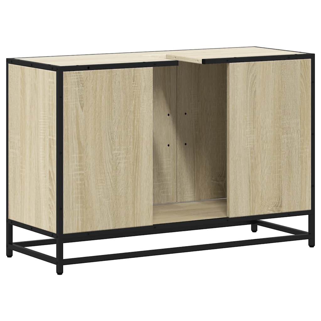 Badezimmer-Waschbeckenschrank Sonoma-Eiche 90 x 33 x 60 cm Holzwerkstoff