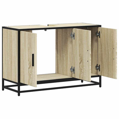 Badezimmer-Waschbeckenschrank Sonoma-Eiche 90 x 33 x 60 cm Holzwerkstoff
