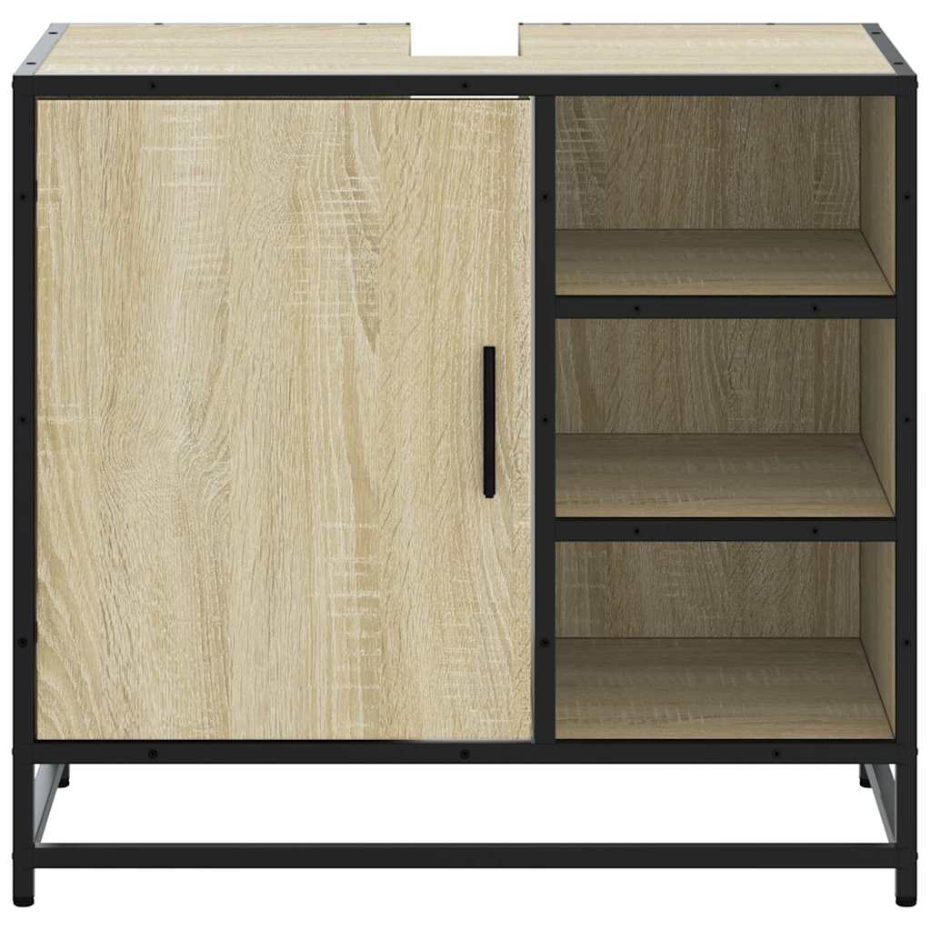 Badezimmer-Waschbeckenschrank Sonoma-Eiche 65 x 33 x 60 cm Holzwerkstoff