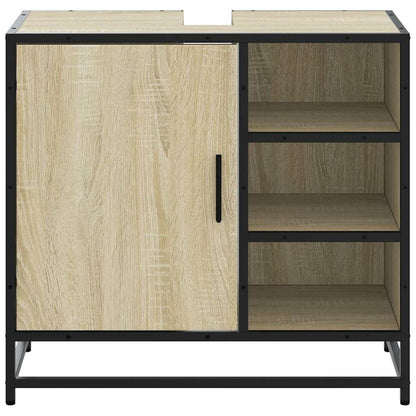 Badezimmer-Waschbeckenschrank Sonoma-Eiche 65 x 33 x 60 cm Holzwerkstoff