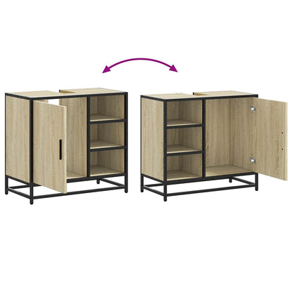 Badezimmer-Waschbeckenschrank Sonoma-Eiche 65 x 33 x 60 cm Holzwerkstoff