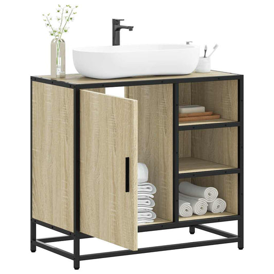Badezimmer-Waschbeckenschrank Sonoma-Eiche 65 x 33 x 60 cm Holzwerkstoff