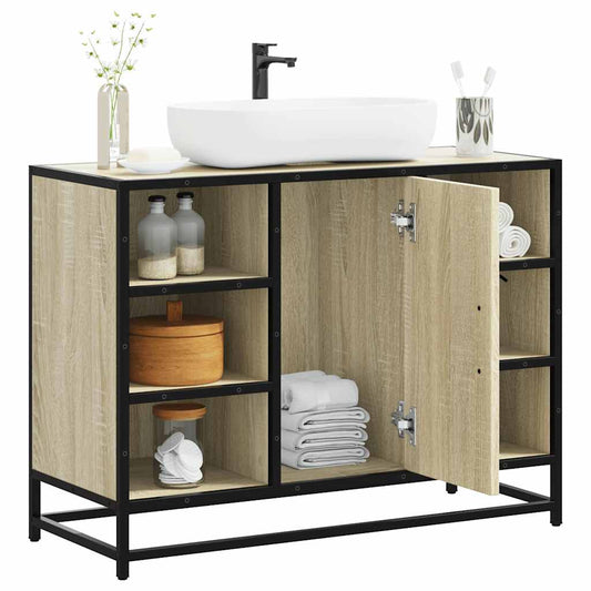 Badezimmer-Waschbeckenschrank Sonoma-Eiche 80 x 33 x 60 cm Holzwerkstoff