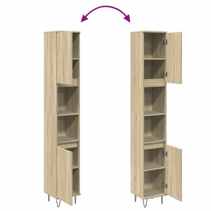 Badschrank Sonoma-Eiche 30x30x190 cm Holzwerkstoff