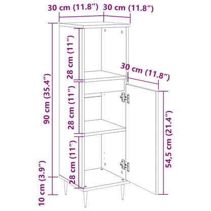 Badschrank Sonoma-Eiche 30x30x100 cm Holzwerkstoff