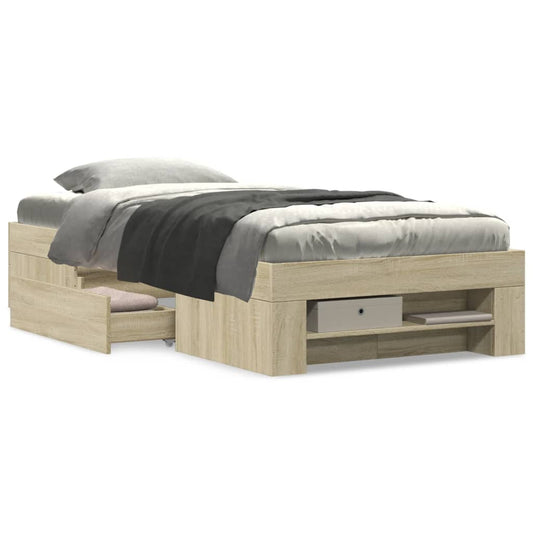 Bettgestell ohne Matratze Sonoma-Eiche 90x190 cm Holzwerkstoff