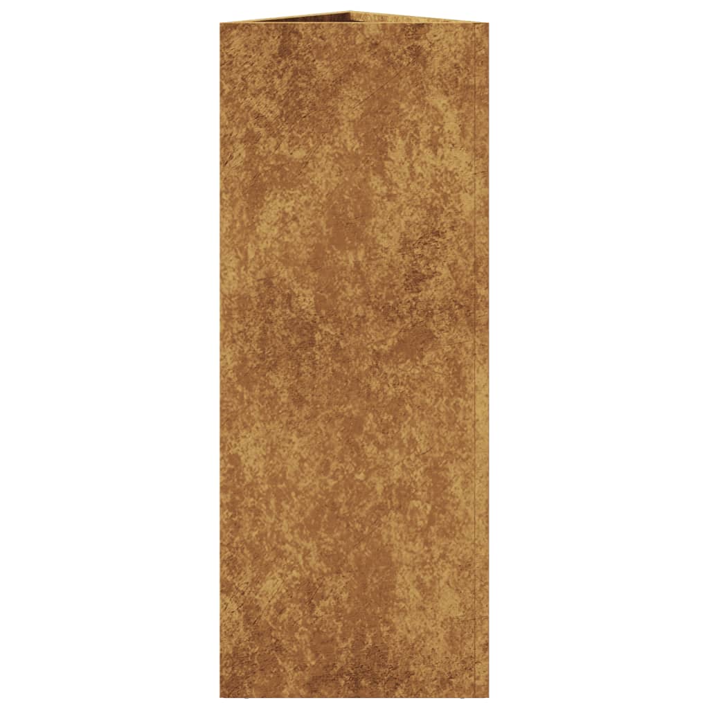 Pflanzkübel Dreieckig 30x26x75 cm Wetterfester Stahl