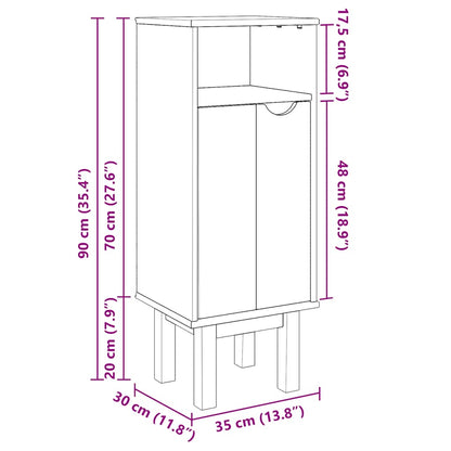 Badschrank OTTA 35x30x90 cm Massivholz Kiefer
