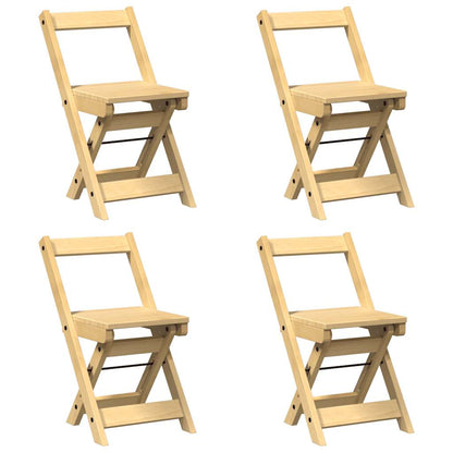 Esszimmerstühle Klappbar 4 Stk. Corona Wachsbraun Massivholz