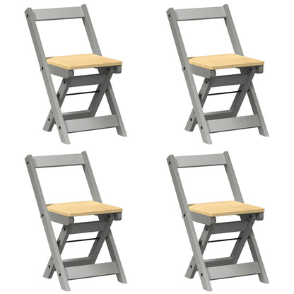 Esszimmerstühle Klappbar 4 Stk. Corona Grau Massivholz Kiefer