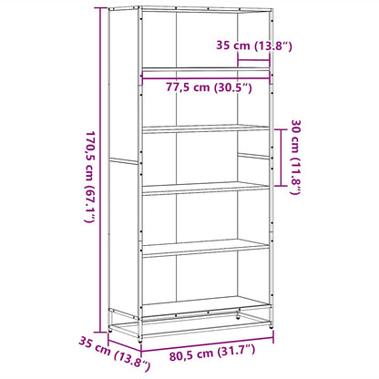 Bücherregal Sonoma-Eiche 80,5x35x170,5 cm Holzwerkstoff