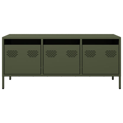 TV-Schrank Olivgrün 101,5x39x43,5 cm Kaltgewalzter Stahl