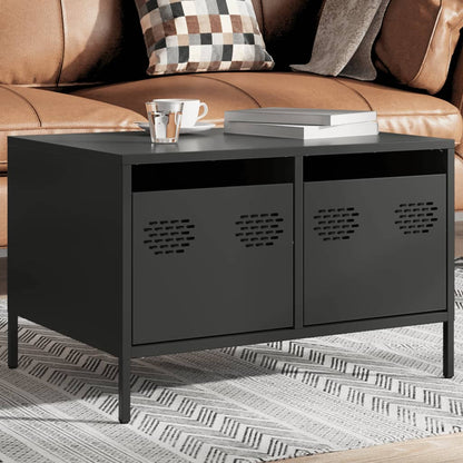 TV-Schrank Schwarz 68x50x43,5 cm Kaltgewalzter Stahl