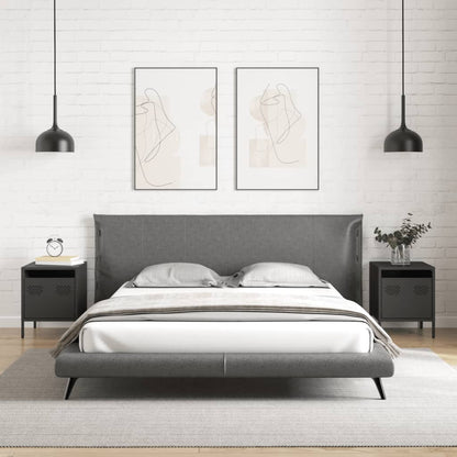 Nachttische 2 Stk. Schwarz 35x39x43,5 cm Stahl