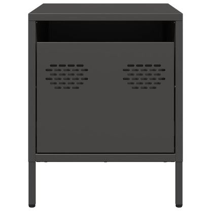 Nachttische 2 Stk. Schwarz 35x39x43,5 cm Stahl