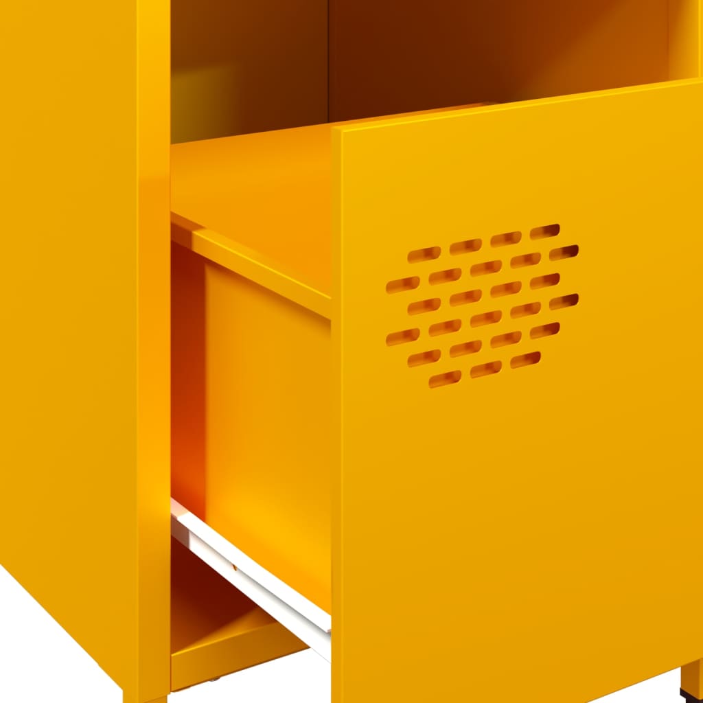 Nachttische 2 Stk. Senfgelb 35x39x43,5 cm Stahl