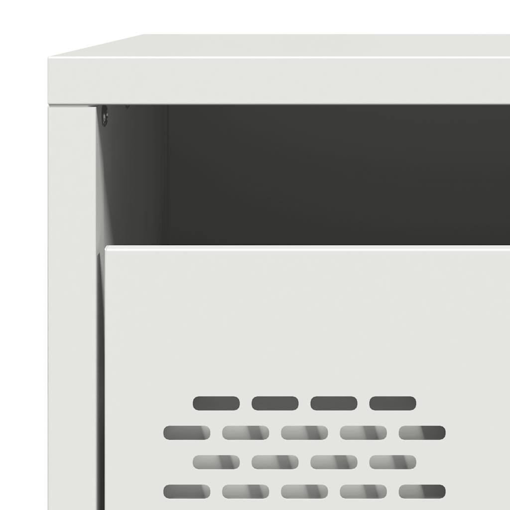 Nachttisch Weiß 35x39x43,5 cm Stahl