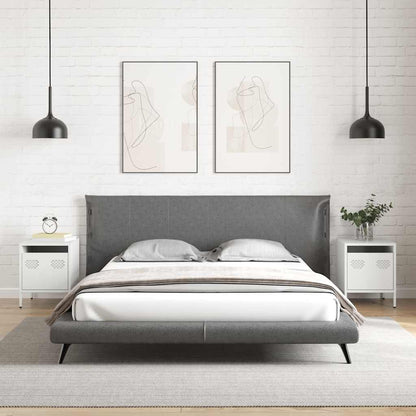 Nachttische 2 Stk. Weiß 35x39x43,5 cm Stahl